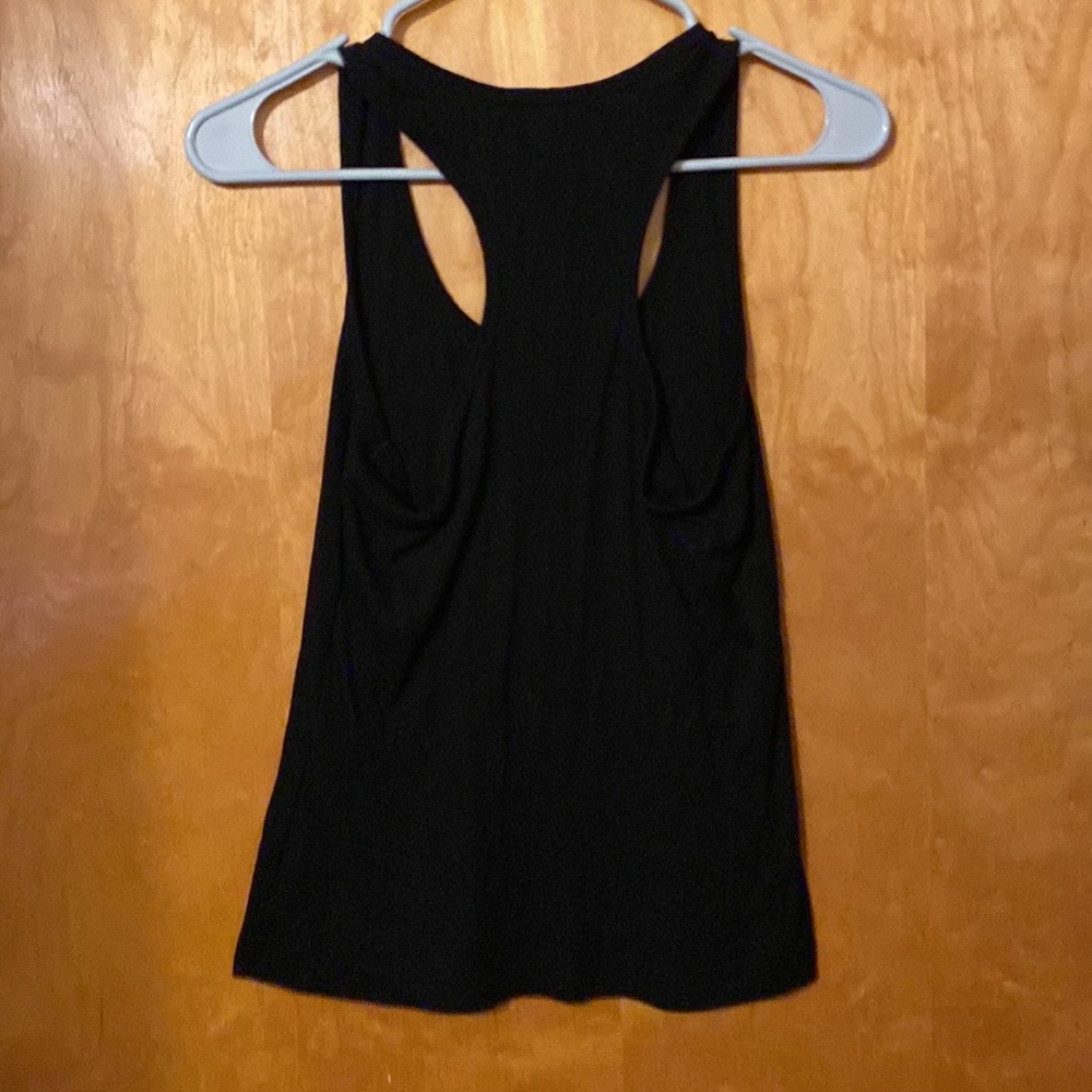 Tank Top Racerback Black Ribbed Soft Large L - Picture 4 of 4